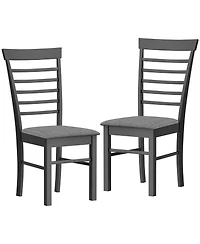 Homcom Farmhouse Wooden Dining Chairs Set of 2