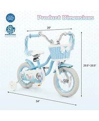 Hongge 12-Inch Kids Bike with Enclosed Chain Guard and Training Wheels, 110 lbs Capacity, Ages 3-4