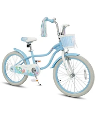 Hongge 20-Inch Kids Bike with Adjustable Saddle, Front Basket & Enclosed Chain Case, 200 lbs Capacity, Ages 8+