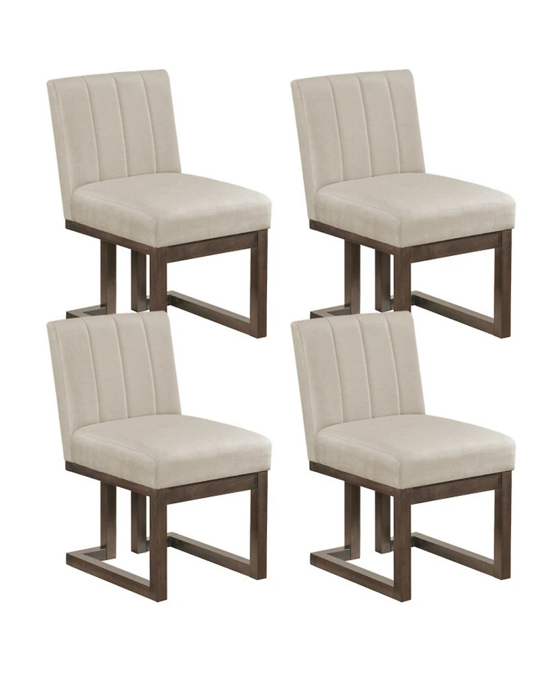 Sugift Farmhouse Dining Chairs Set of 4 with 5.5-Inch Thickened Padded Seat