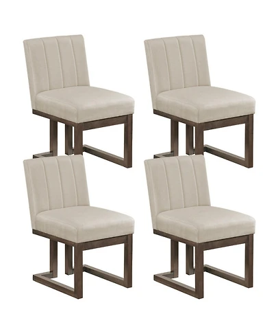 Sugift Farmhouse Dining Chairs Set of 4 with 5.5-Inch Thickened Padded Seat