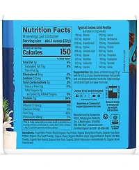 Sunwarrior Warrior Blend Protein Powder with Naturally Occurring Amino Acids and BCAAs, Coconut Cream Flavor, 14 Servings