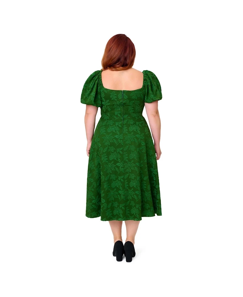 Unique Vintage Plus Jacquard Sweetheart Swing Dress
