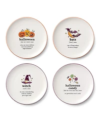 Certified International Halloween Words Salad Plates, Set of 4