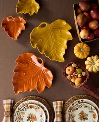 Certified International Autumn Meadows Leaf Platters, Set of 2