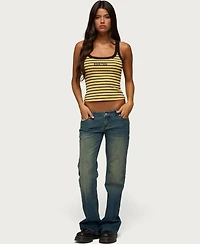 Edikted Women's Moonie Low-Rise Bootcut Stretchy Denim Jeans