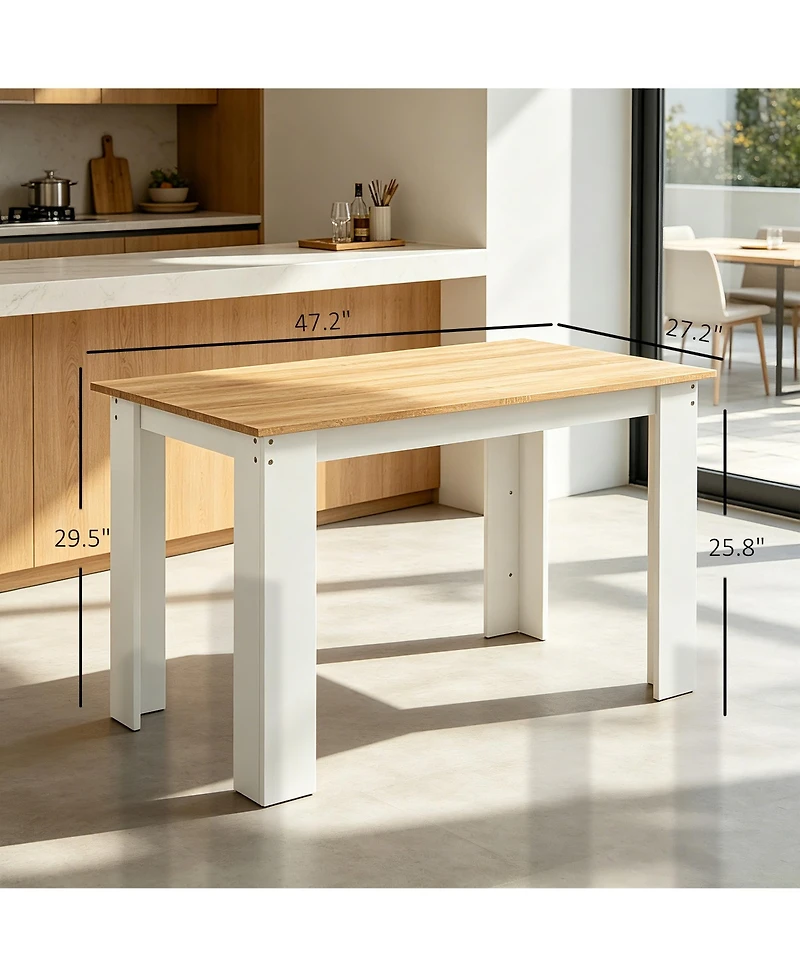 Homcom 47" Modern Dining Table for 4-6 People Kitchen Table, and