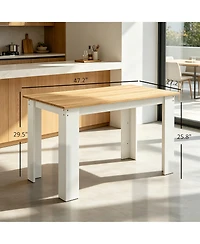 Homcom 47" Modern Dining Table for 4-6 People Kitchen Table, and