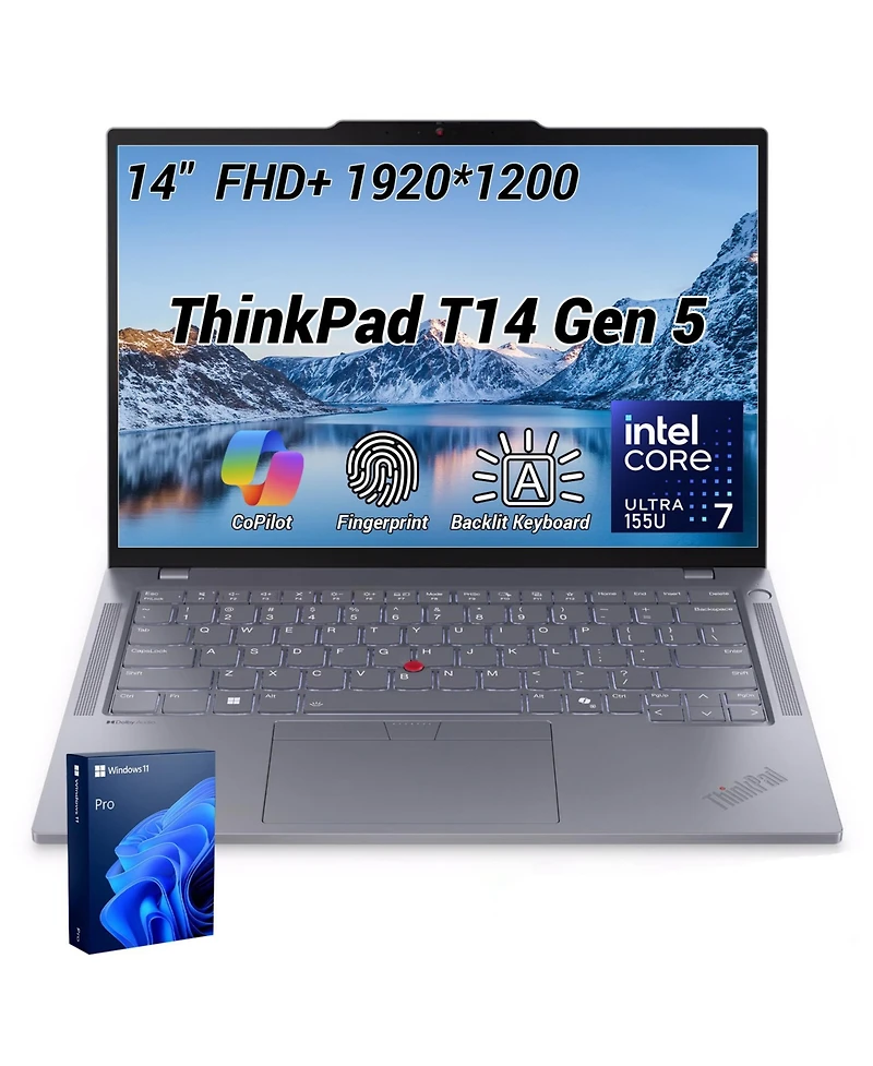Lenovo ThinkPad T14 14" Traditional Laptop Intel Core Ultra 7 32GB Ram Intel Graphics 2TB Ssd Storage Windows 11 Pro 60Hz