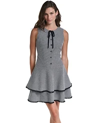 Karl Lagerfeld Paris Women's Cocktail Sleeveless Tiered Dress