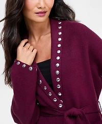 I.n.c. International Concepts Women's Studded Belted Cardigan, Macy's Exclusive