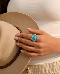 Barse Durango Blue Turquoise Multi-Stone Silver Ring