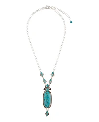 Barse Emile Silver and Blue Turquoise Pendant Necklace
