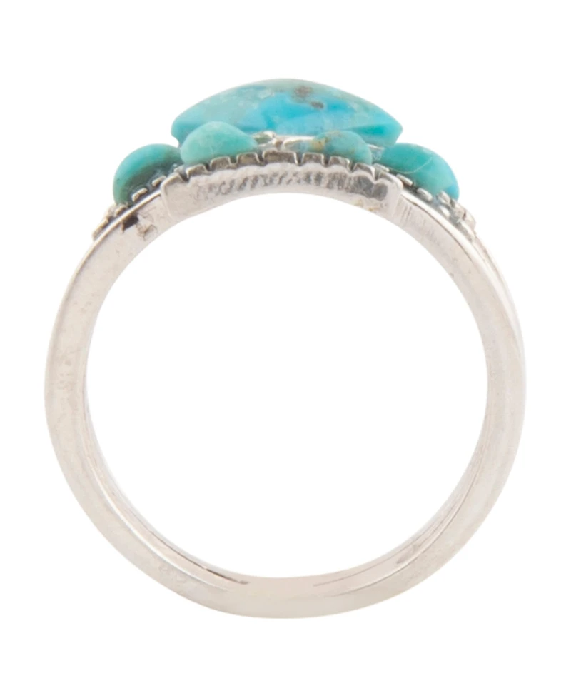 Barse Sharp Blue Turquoise and Silver Ring