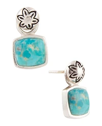 Barse Little Bits Blue Turquoise Post Silver Earrings