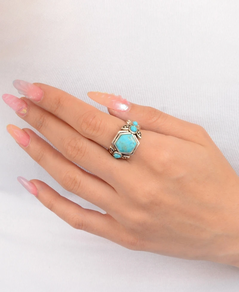 Barse Emile Blue Turquoise and Silver Ring