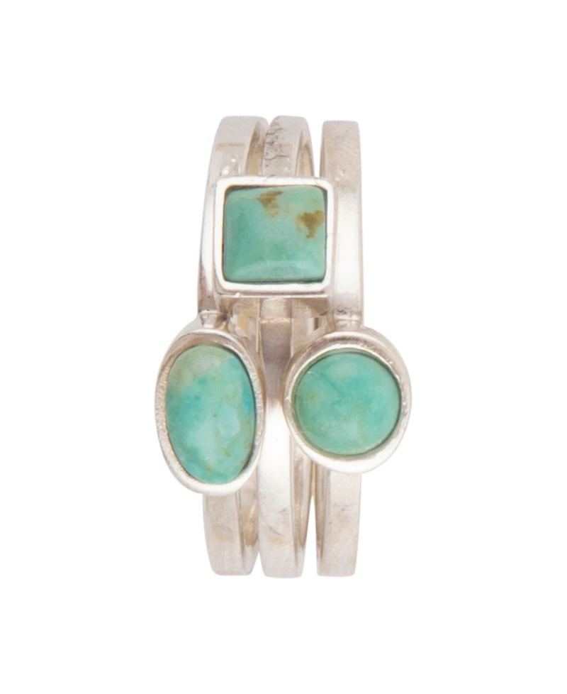Barse Silver Blue Turquoise Stackable Ring