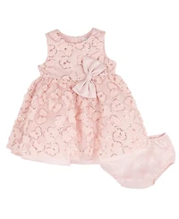 Rare Editions Baby Girls' Butterfly Soutache Bodice with Satin Bow Skirt and Panty