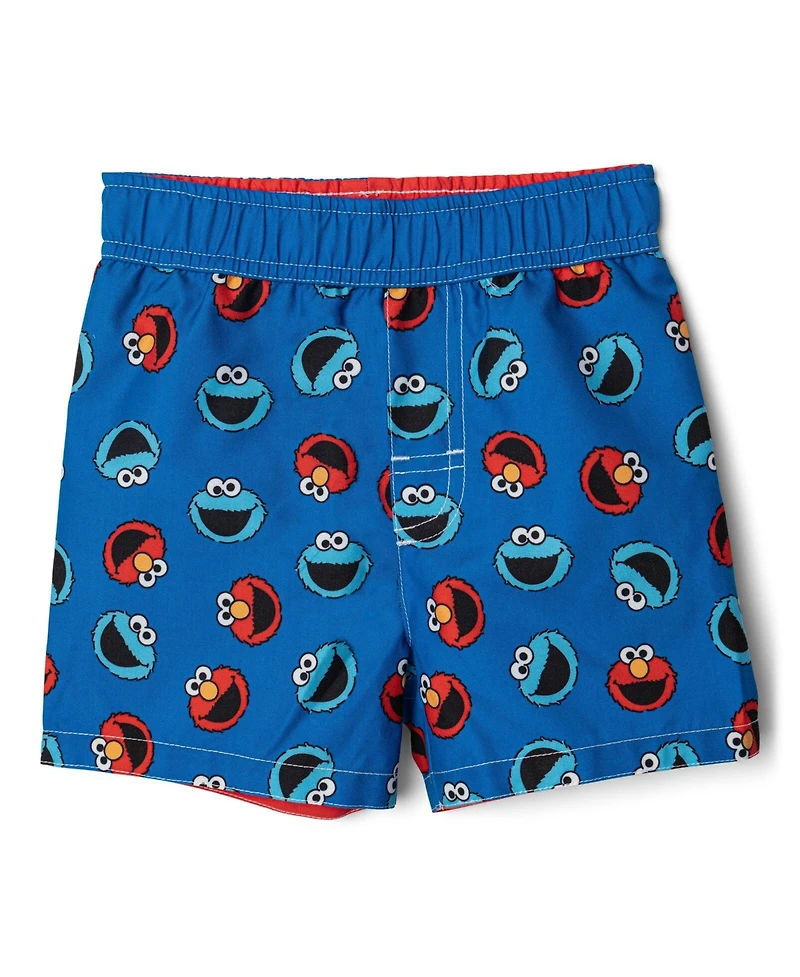 Sesame Street Baby Boys (12-18) months 2-Piece Swimwear Rash Guard and Swim Trunks Set