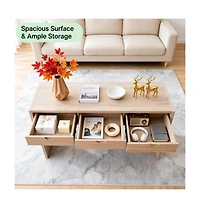 homfan 47.2" Console Table with 3 Drawers, Thickened Hallway Table with Large Storage, Entryway Sofa Table for Living Room, Tv Stand, Easy Clean