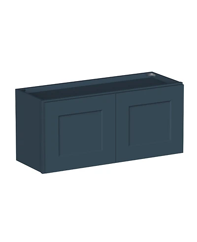 Boyel Living 33 Inch x 15 Double Door Short Wall Cabinet, Ready to Assemble Kitchen Cabinet with Solid Wood Frame, Soft-Close Slides and Hinge