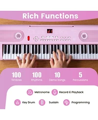 Hongge 61-Key Portable Digital Keyboard Piano with Carry Bag