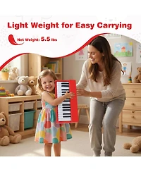 Hongge 30-Key Digital Piano Keyboard With Music Stand, 2-Piece Set