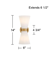 Possini Euro Design Possini Euro Peter 14" High Warm Brass 2-Light Wall Sconce