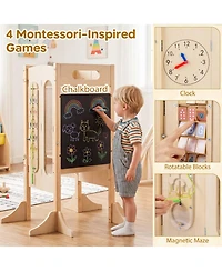 Hongge Ages 3+ Foldable Montessori Activity Panels Tower