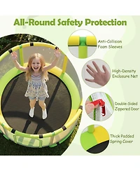 Hongge 60" 6-in-1 Trampoline with Enclosure Net, Ages 3+