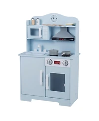 Sugift Wooden Light-and-Sound Play Kitchen Playset, Ages 3+