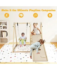 Hongge Ages 1+ 4-in-1 Wooden Indoor Jungle Gym