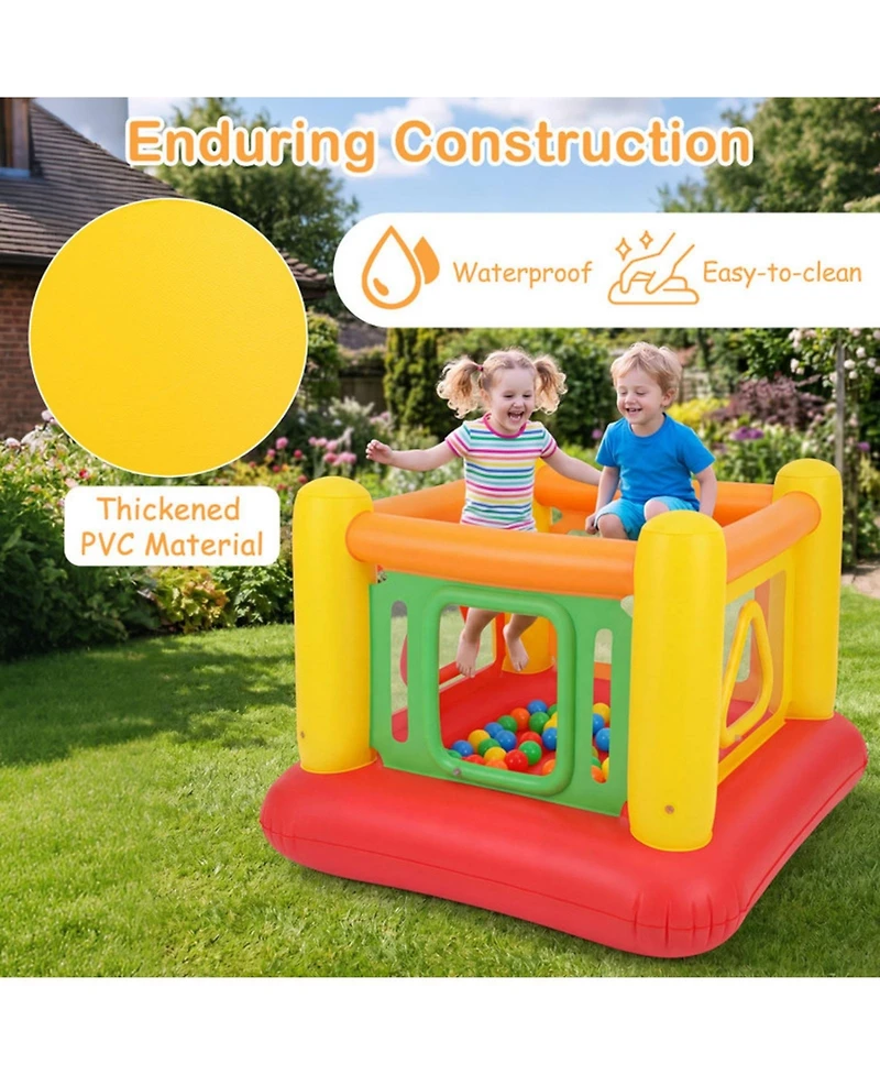 Hongge 3-in-1 Inflatable Bounce House, 63" x 63" x 49", 110 lbs Capacity, Ages 3+