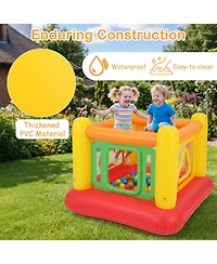 Hongge 3-in-1 Inflatable Bounce House, 63" x 63" x 49", 110 lbs Capacity, Ages 3+