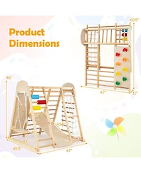 Hongge Ages 3+ 8-in-1 Foldable Wooden Indoor Jungle Gym
