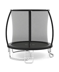 Hongge 8 ft Galvanized Steel Safety Enclosure Net Trampoline with Ladder, 880 lb Capacity, Ages 3+