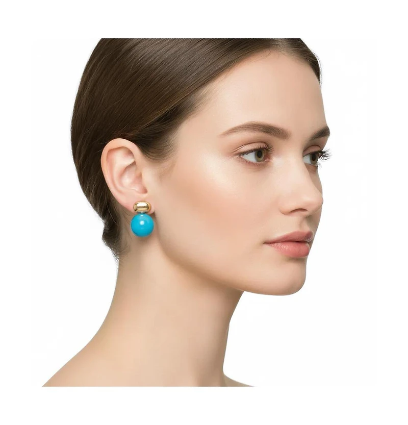 Rivka Friedman 18K Gold Plated Turquoise Bubble Drop Earrings