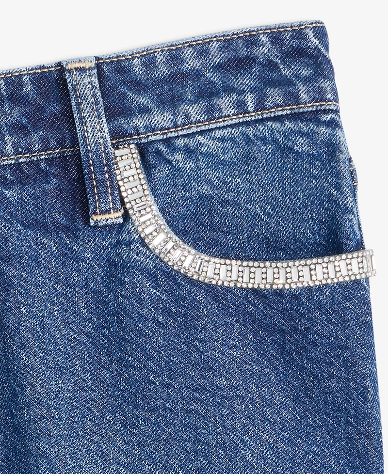 I.n.c. International Concepts Women's Mid-Rise Slim-Straight Leg Embellished-Pocket Jeans, Macy's Exclusive