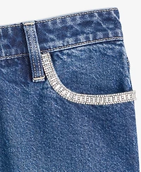 I.n.c. International Concepts Women's Mid-Rise Slim-Straight Leg Embellished-Pocket Jeans, Macy's Exclusive