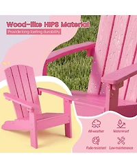 Sugift Set of 2 Kids Adirondack Chairs with High Backrest and Armrests