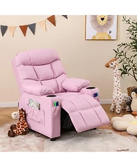 Sugift Kids Recliner Chair with Cup Holder and Footrest for Children
