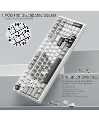 Aula F99 Tri-Mode Bluetooth Usb-c Hot-Swappable Wireless Mechanical Keyboard