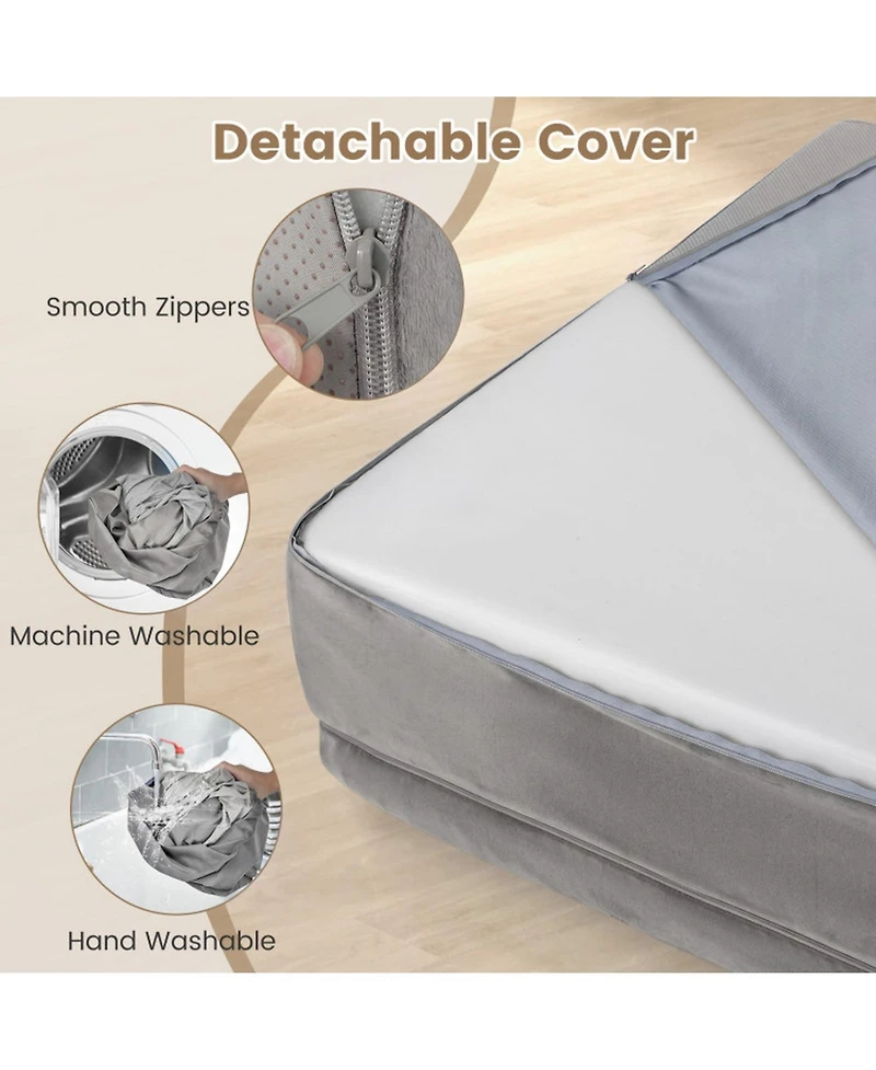 Sugift Cooling Gel Memory Foam Dog Bed for Medium Dogs with Washable Cover