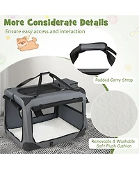 Hongge Collapsible Soft-Sided Travel Dog Crate with Mesh Windows