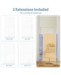 Sugift 59in Extra Tall Heavy-Duty Metal Pet Gate With Wide Opening Fits 30.5in to 41in