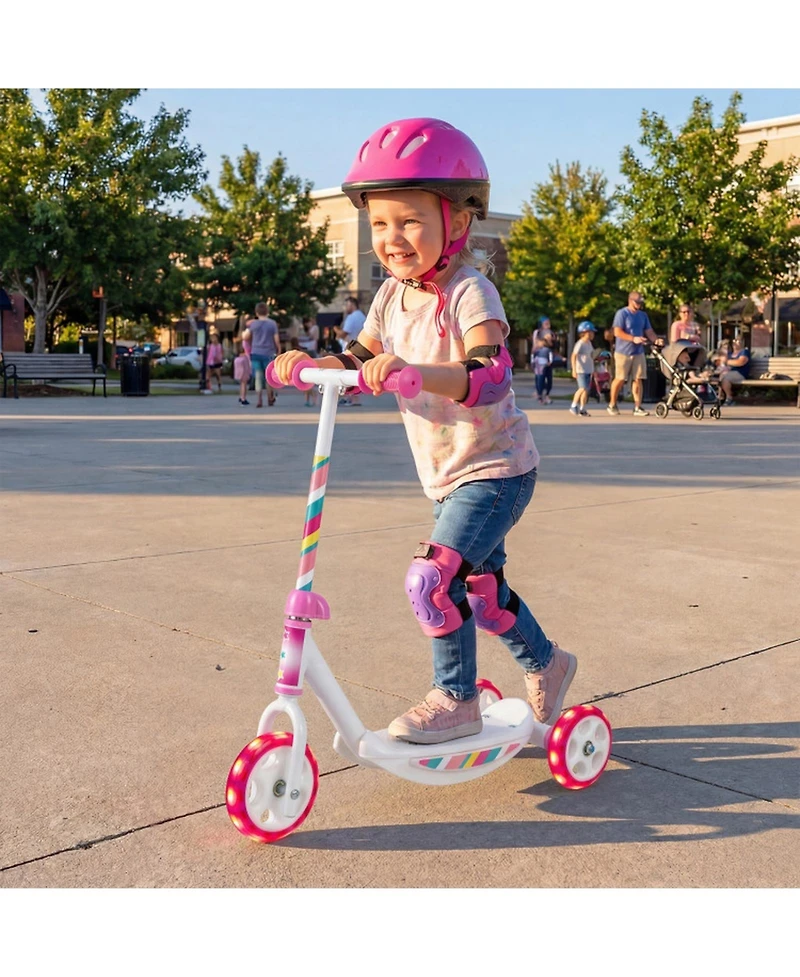 Hongge Toddler 3-Wheel Kick Scooter with Led Light-Up Wheels, 44 lbs Capacity, Ages 2+