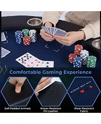 Sugift 48 Inch Foldable Poker Table with 8 Cup Holders and Padded Edges
