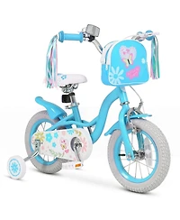 Hongge 12-Inch Girls Bike with Detachable Training Wheels, 110 Lbs Capacity, Ages 3-4