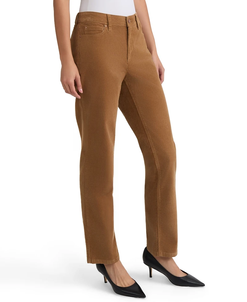 Jones New York Petite Lexington Straight-Leg Mid-Rise Corduroy Jeans