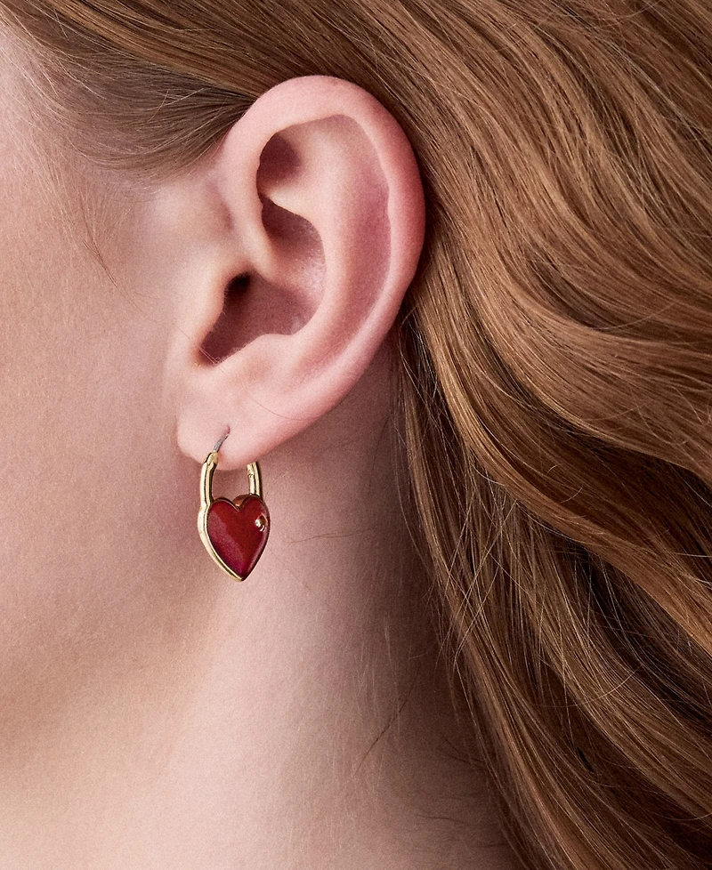 kate spade new york Heart & Spade Cubic Zirconia Huggies Earrings